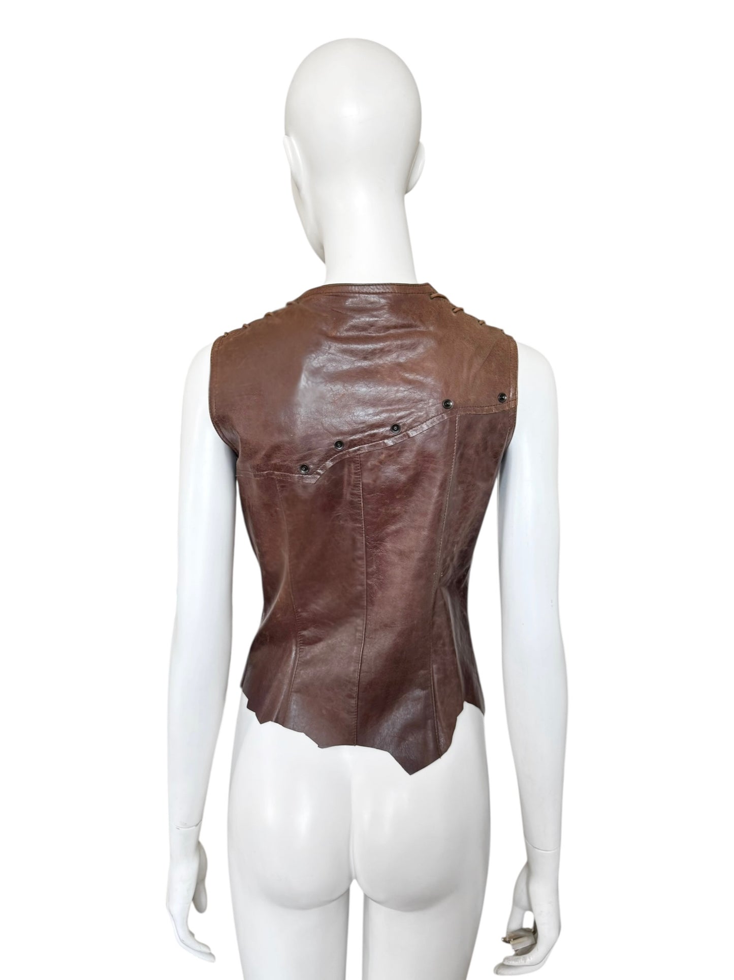 Plein Sud Jeans — Top en cuir 2000s