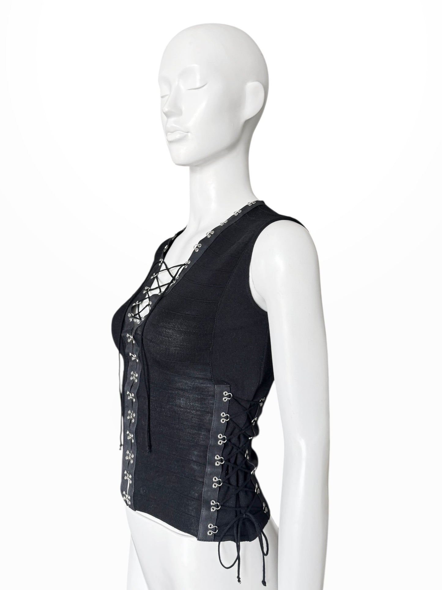 John Galliano – lace-up knit top SS2003