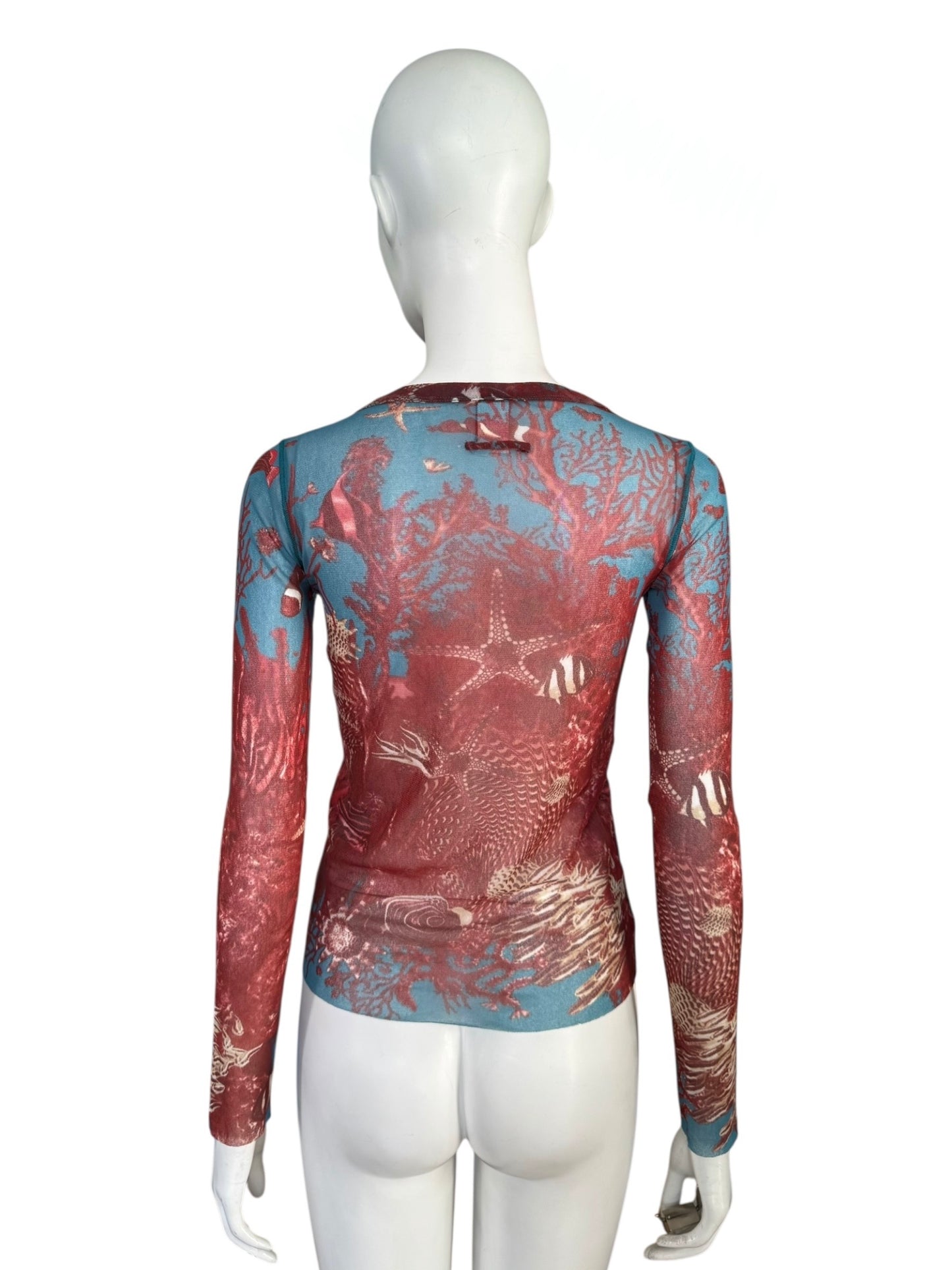 Jean-Paul Gaultier — top mesh sea life print 90s
