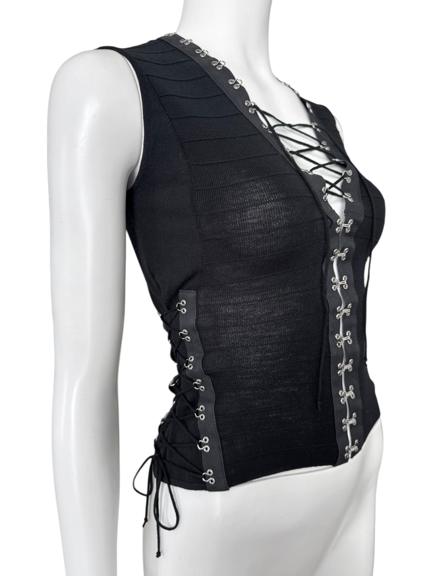 John Galliano – lace-up knit top SS2003