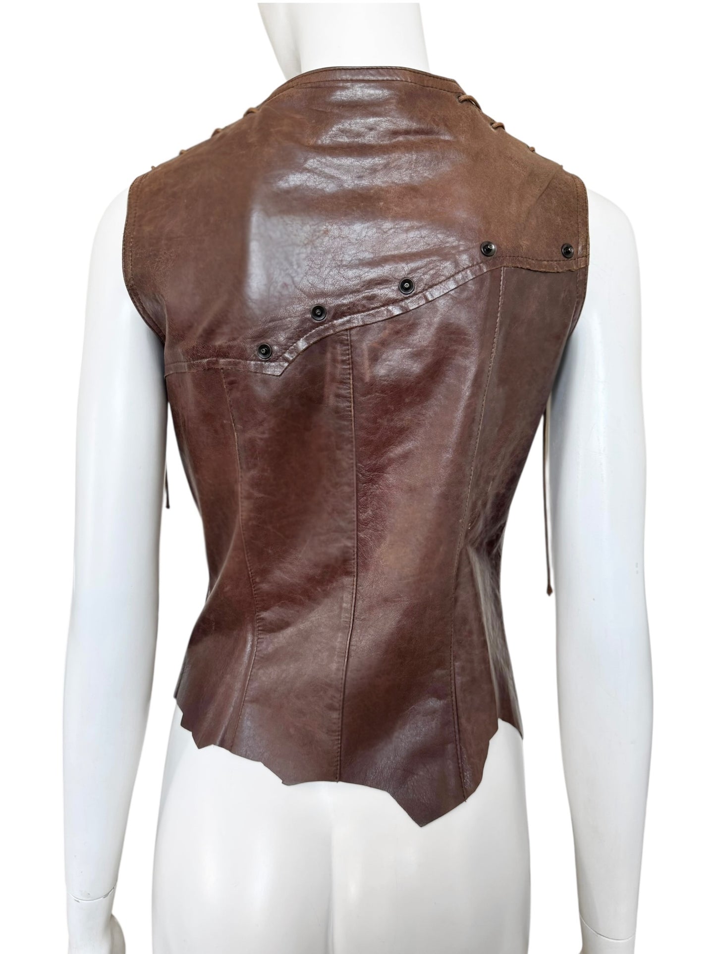 Plein Sud Jeans — Top en cuir 2000s