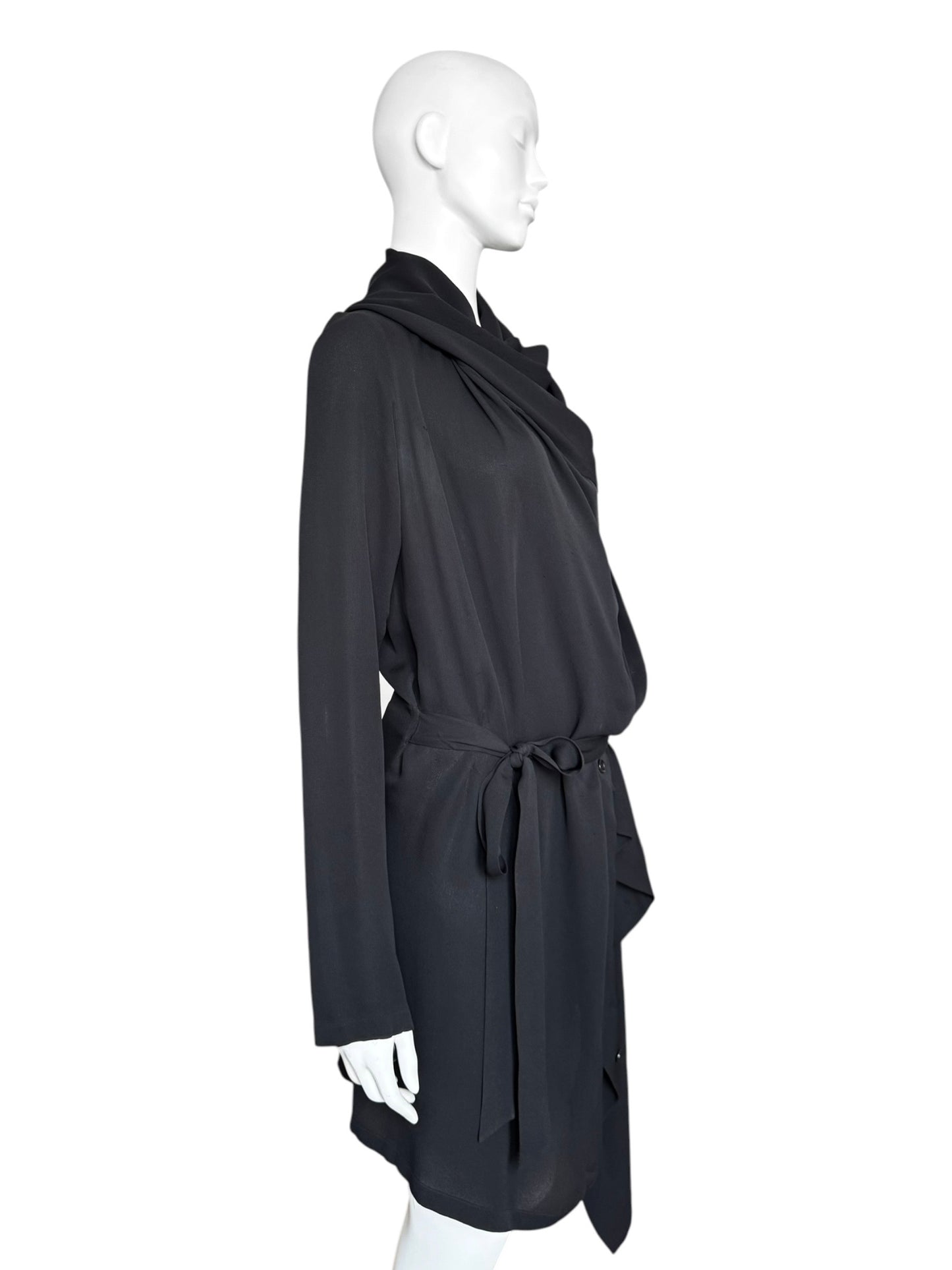Ann Demeulemeester FW2008 – Veste drapée modulable en soie