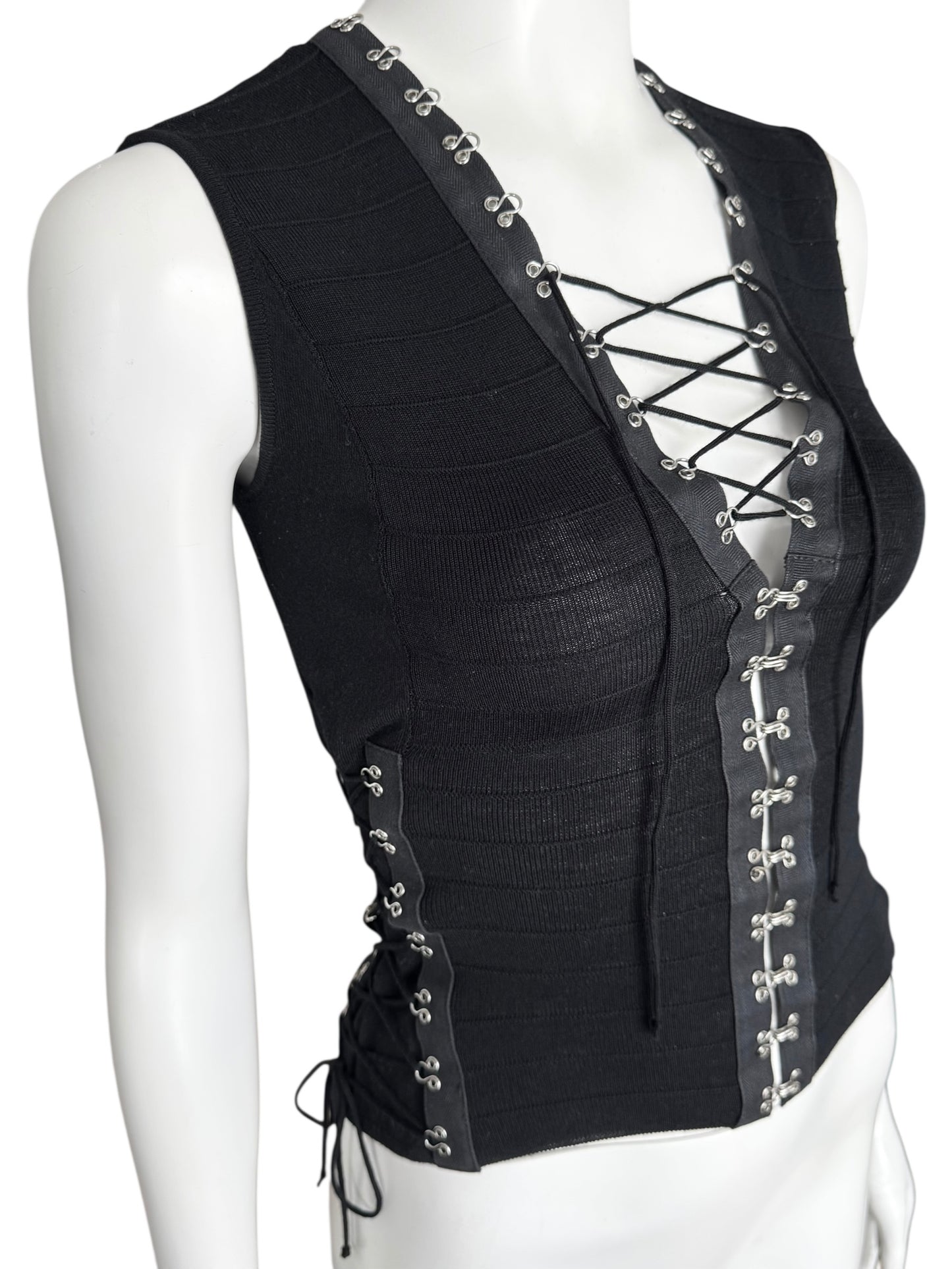 John Galliano – lace-up knit top SS2003