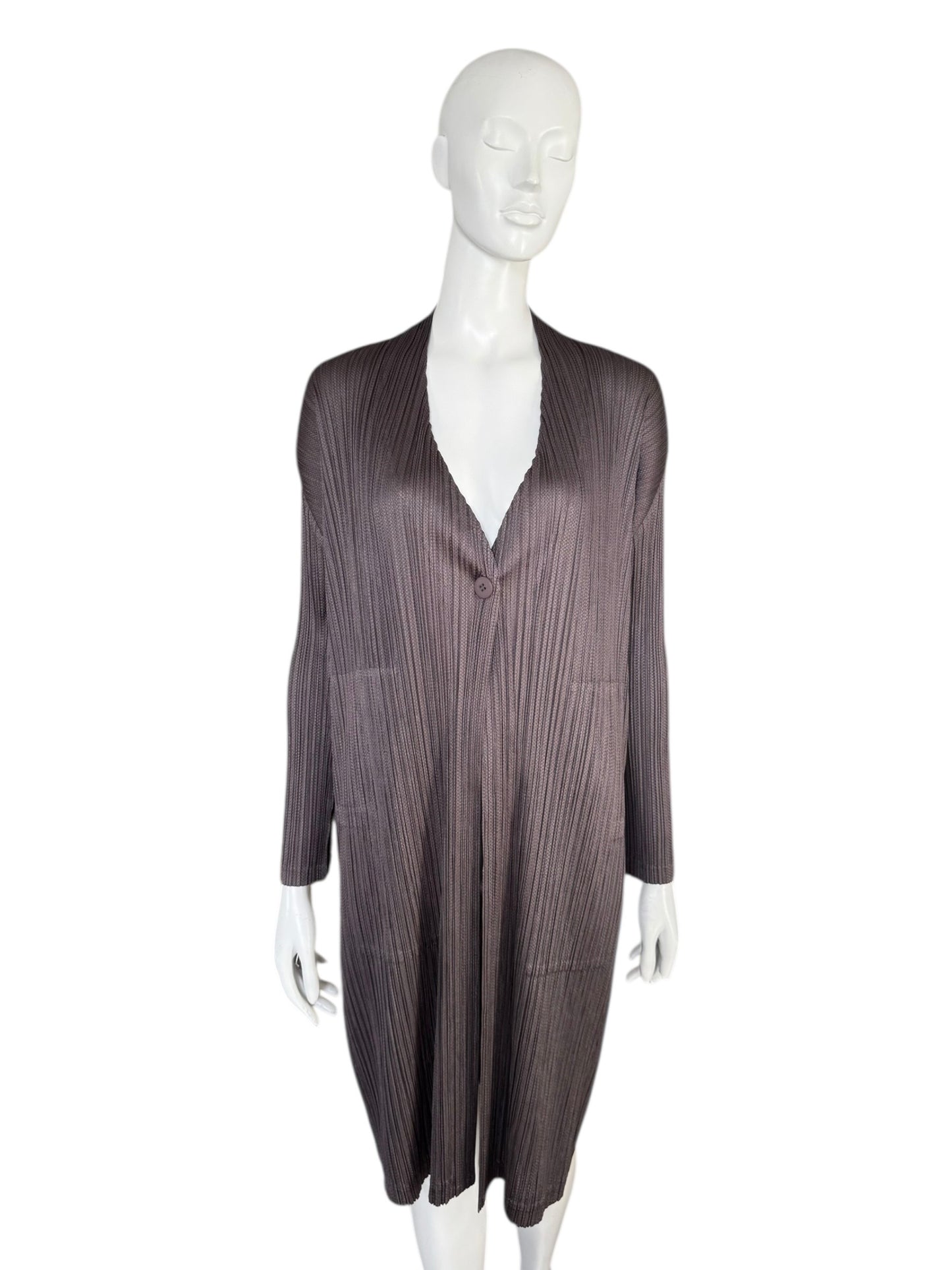 Pleats Please Issey Miyake — cardigan long