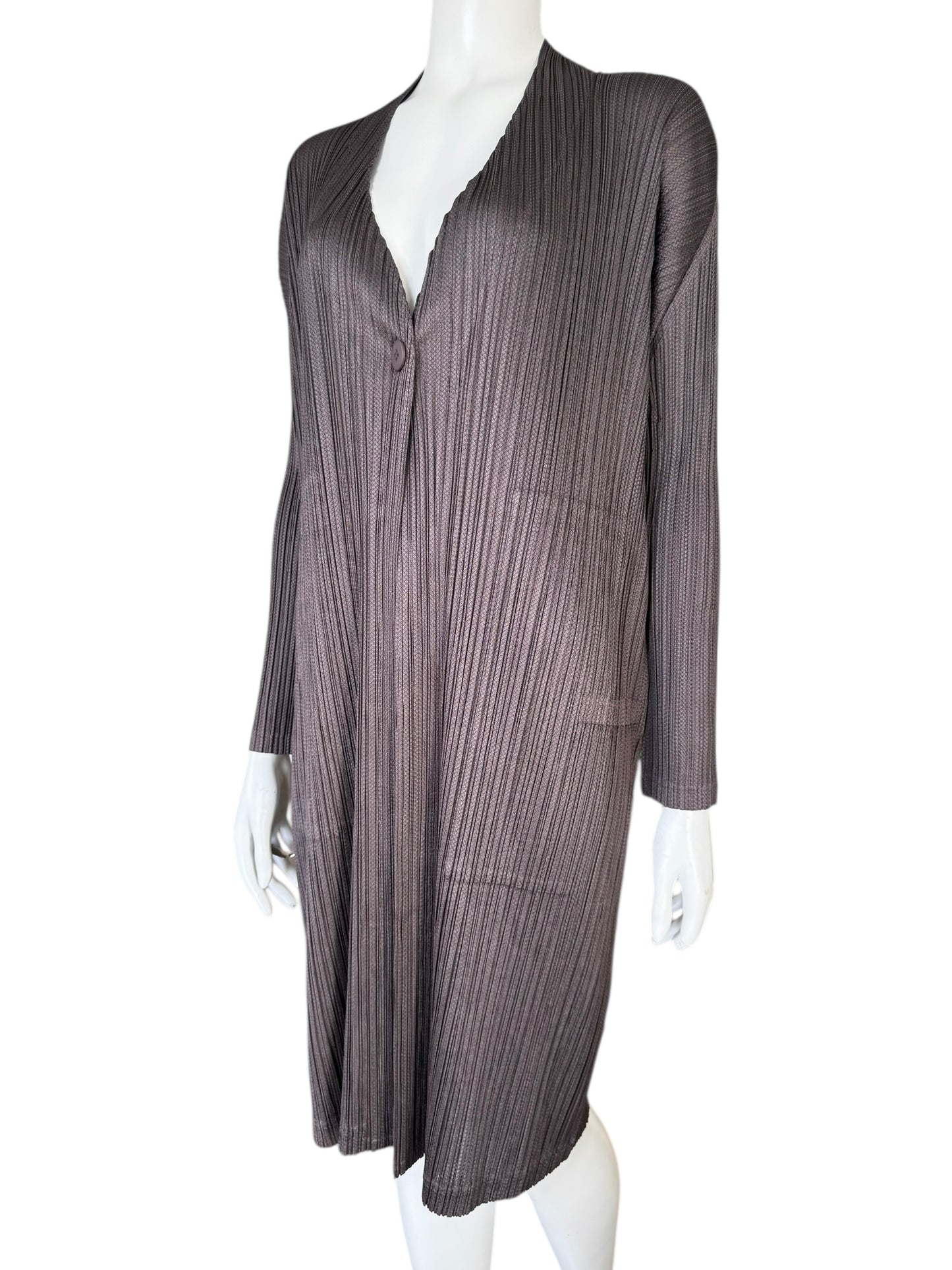 Pleats Please Issey Miyake — cardigan long