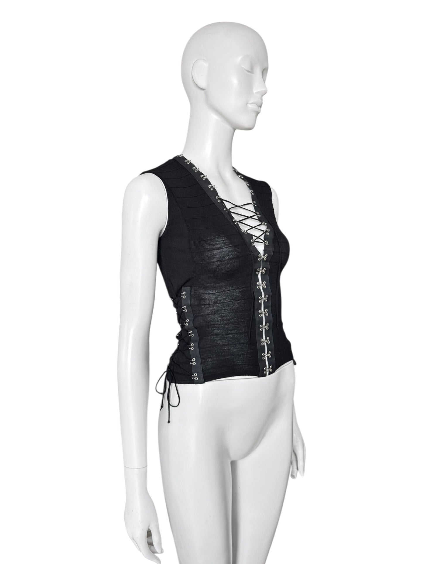 John Galliano – lace-up knit top SS2003
