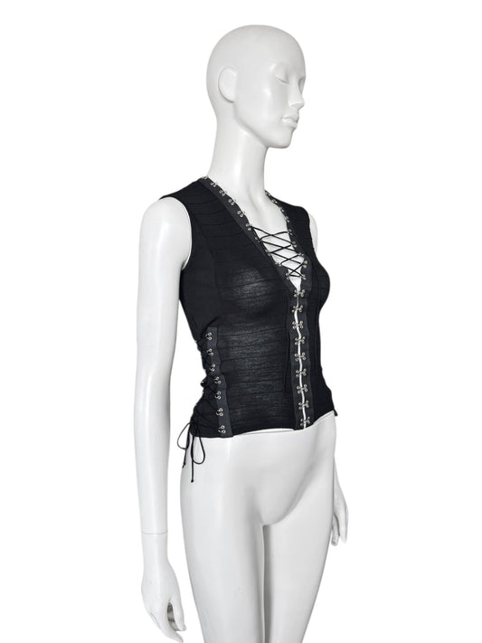John Galliano – lace-up knit top SS2003