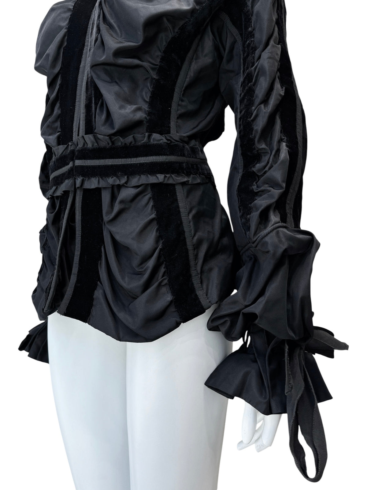 Veste en soie et velours Yves Saint Laurent by Tom Ford FW2002