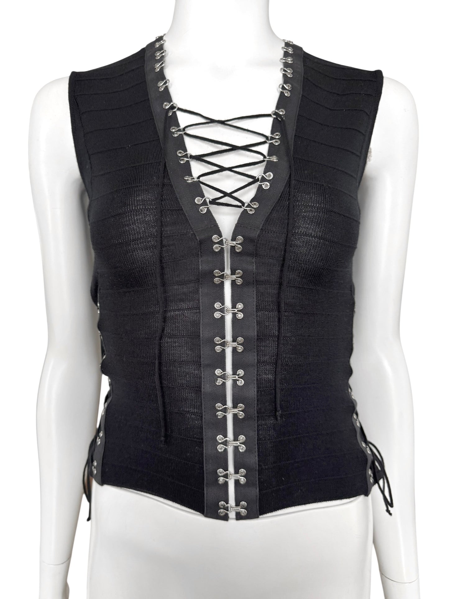 John Galliano – lace-up knit top SS2003