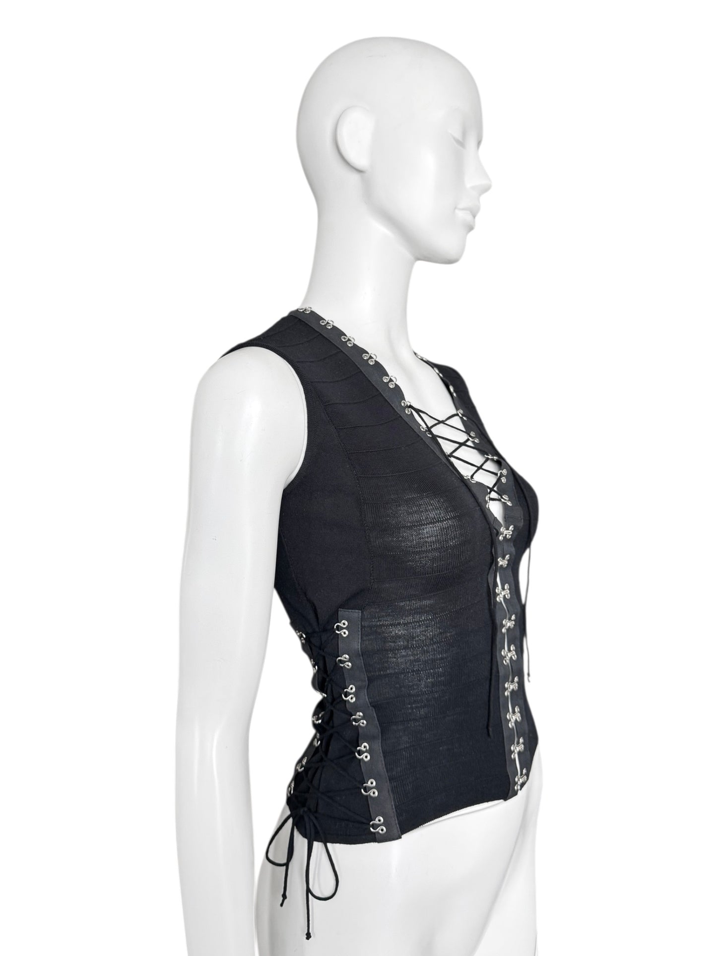 John Galliano – lace-up knit top SS2003