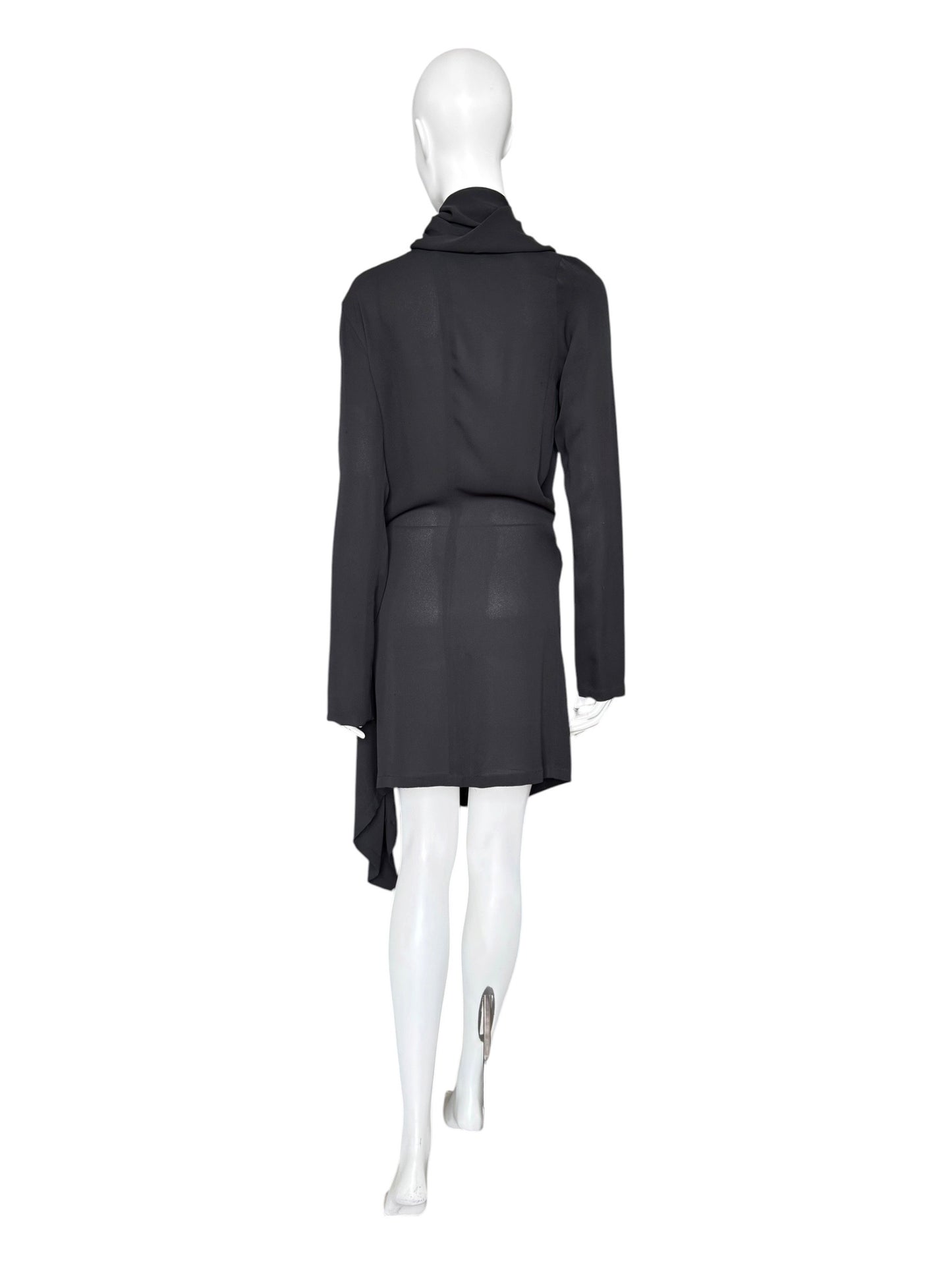 Ann Demeulemeester FW2008 – Veste drapée modulable en soie