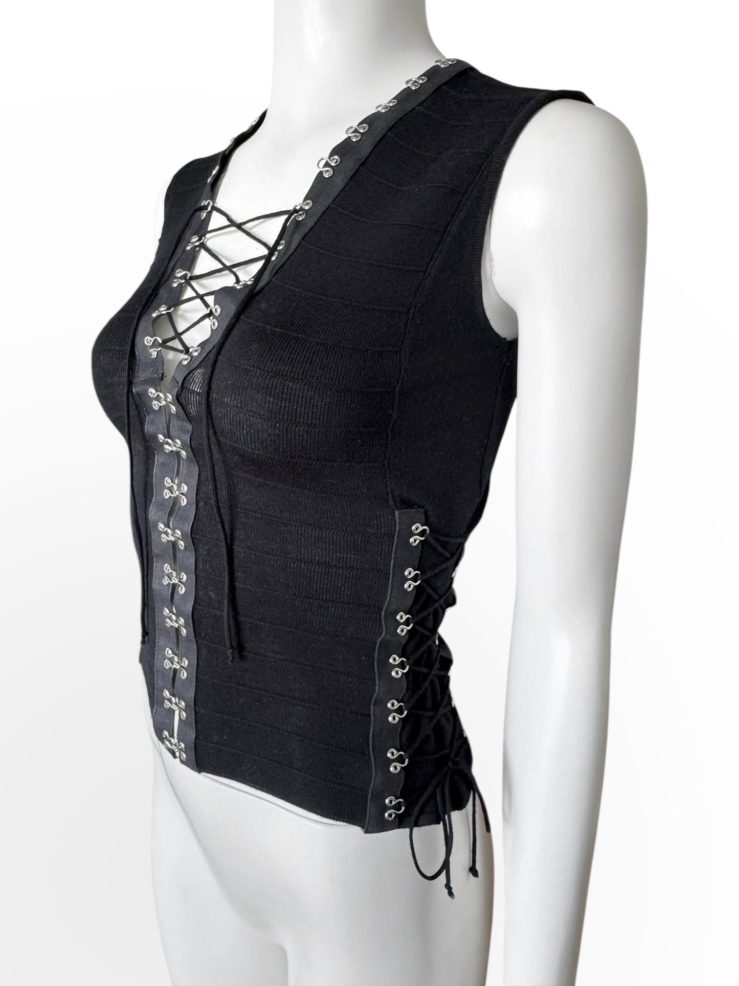 John Galliano – lace-up knit top SS2003