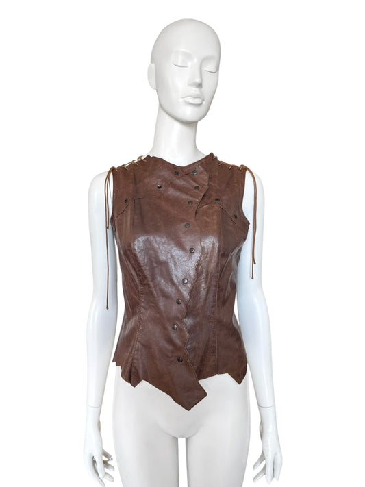 Plein Sud Jeans — Top en cuir 2000s