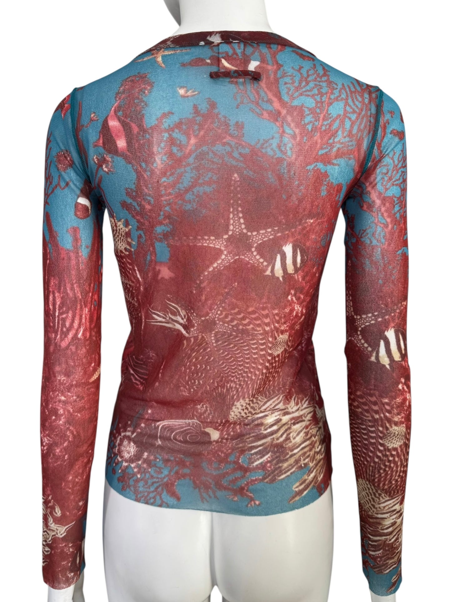 Jean-Paul Gaultier — top mesh sea life print 90s