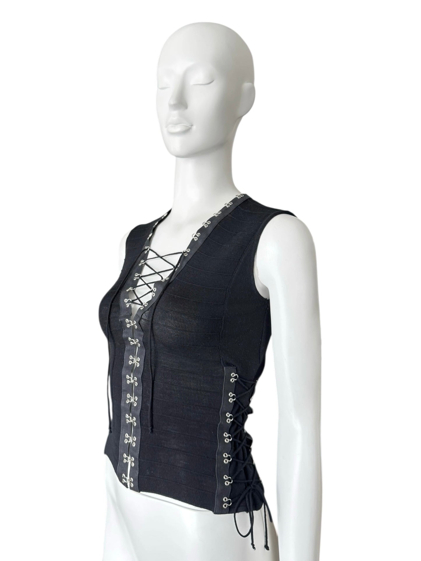John Galliano – lace-up knit top SS2003