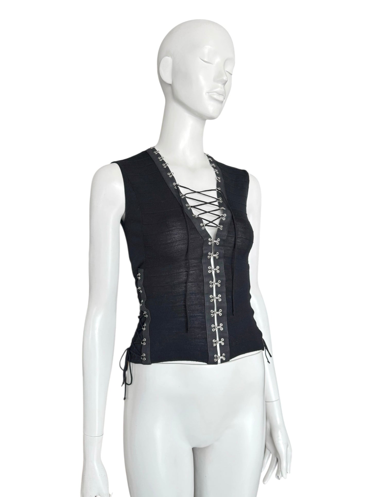 John Galliano – lace-up knit top SS2003