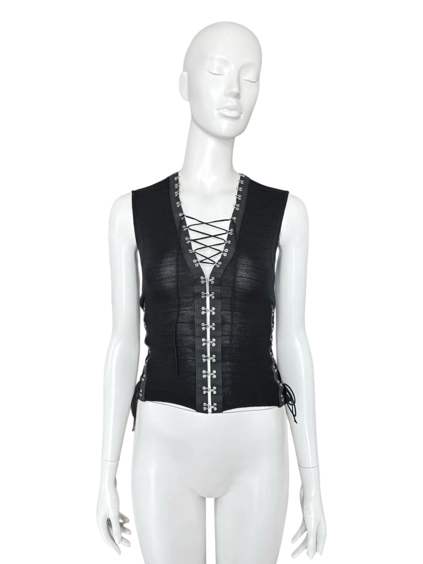 John Galliano – lace-up knit top SS2003