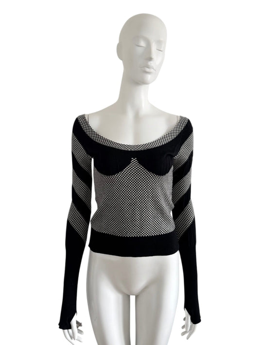 Alexander McQueen F/W 2003 – Top graphique en maille stretch