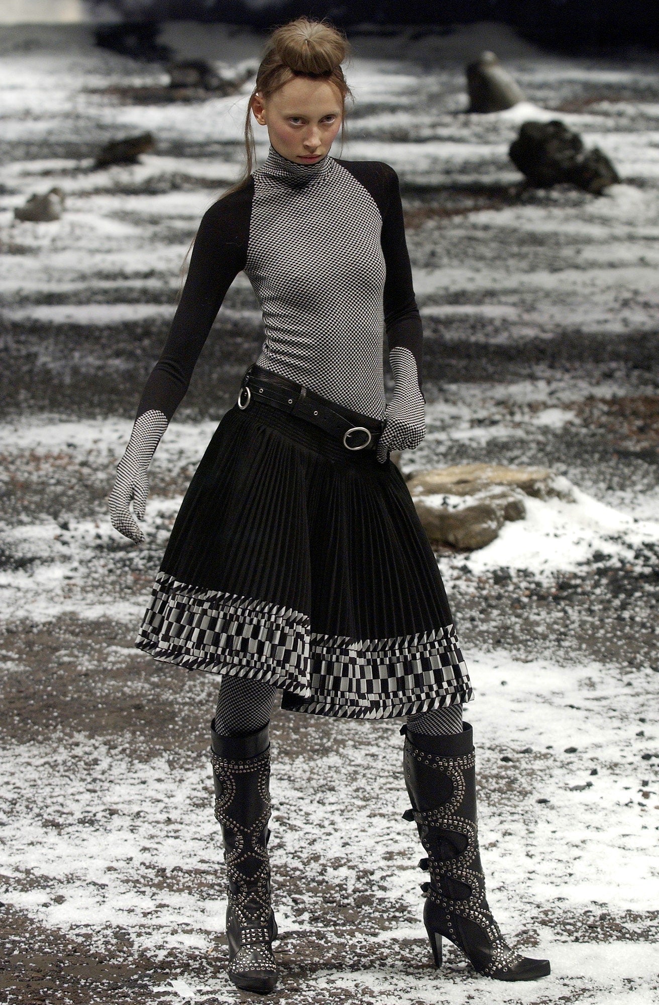 Alexander McQueen F/W 2003 – Top graphique en maille stretch