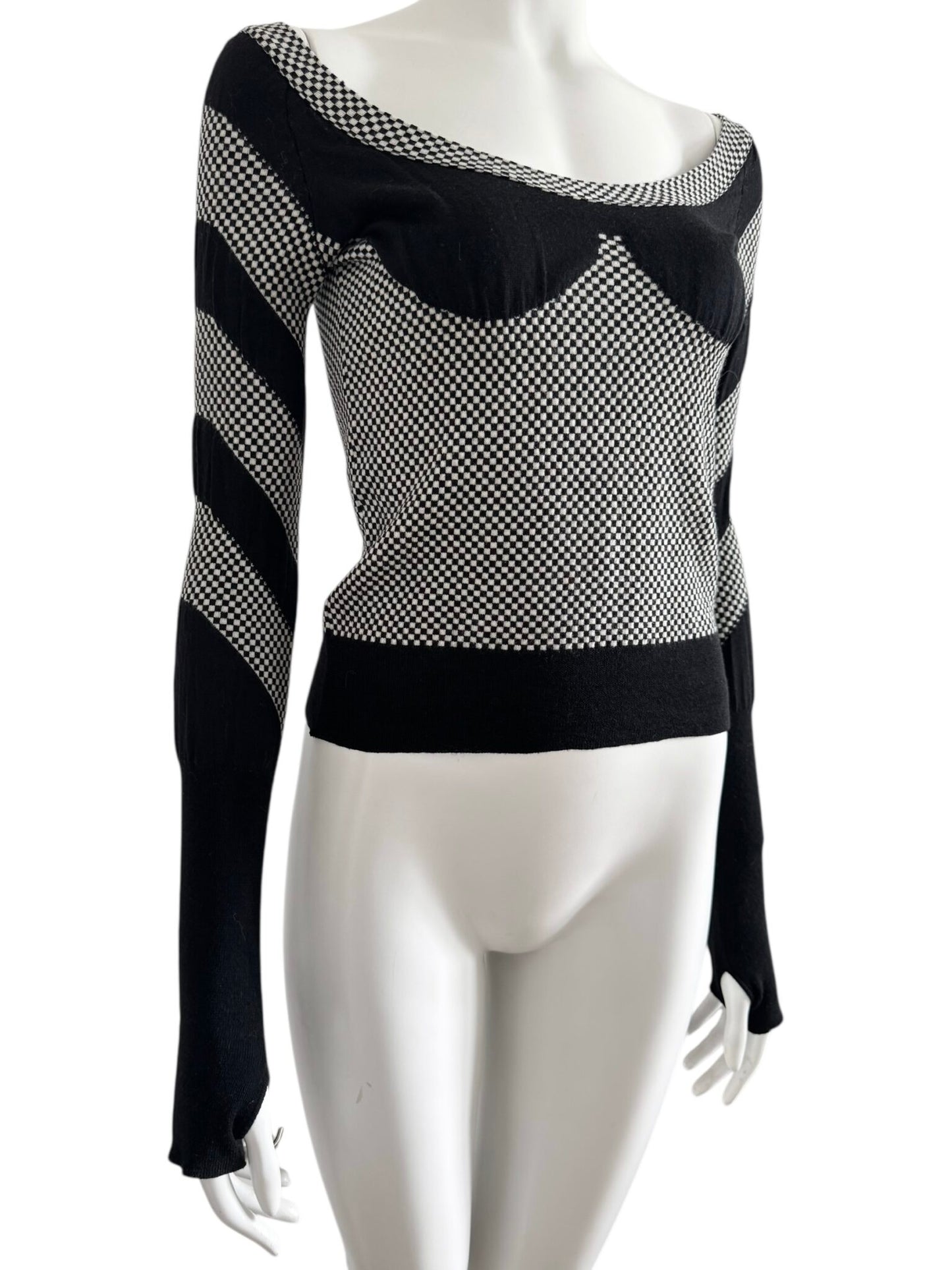 Alexander McQueen F/W 2003 – Top graphique en maille stretch