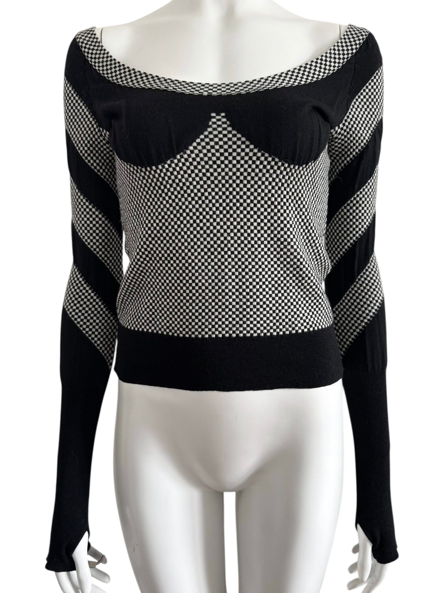 Alexander McQueen F/W 2003 – Top graphique en maille stretch