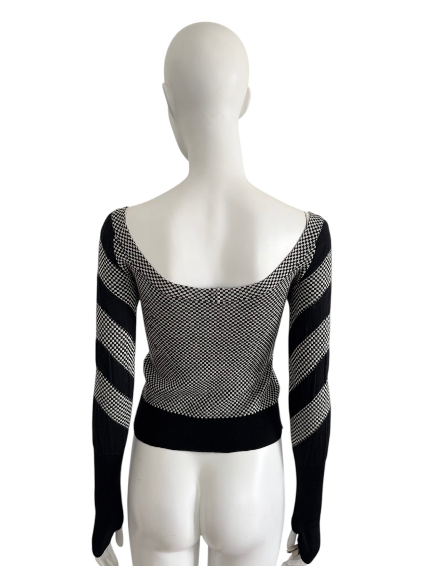 Alexander McQueen F/W 2003 – Top graphique en maille stretch