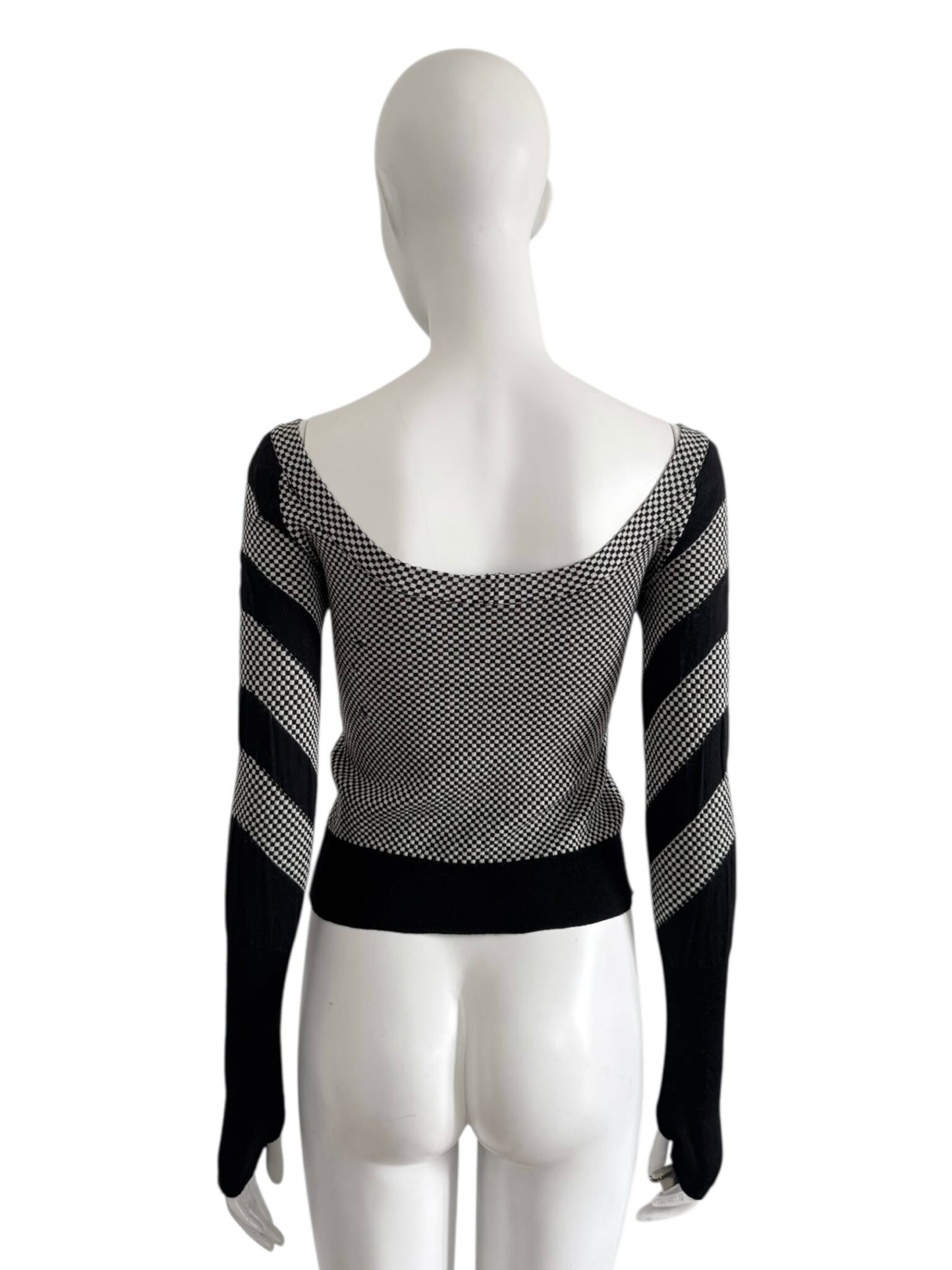 Alexander McQueen F/W 2003 – Top graphique en maille stretch