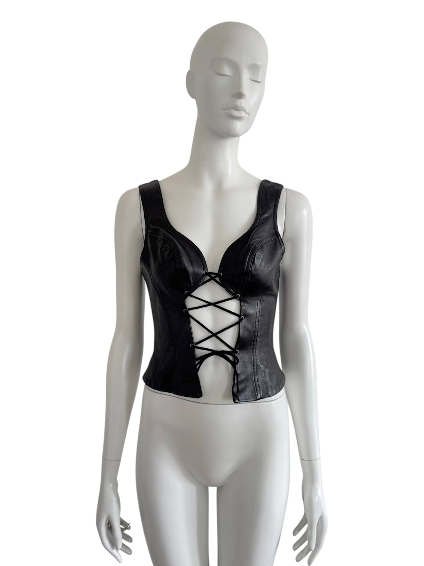 Plein Sud leather corset top