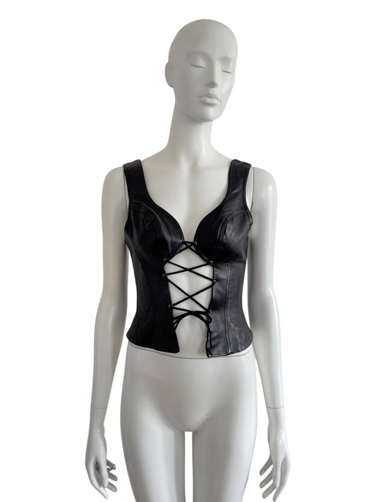 Top corset Plein Sud en cuir