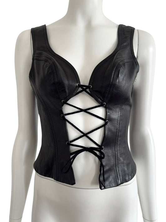 Top corset Plein Sud en cuir