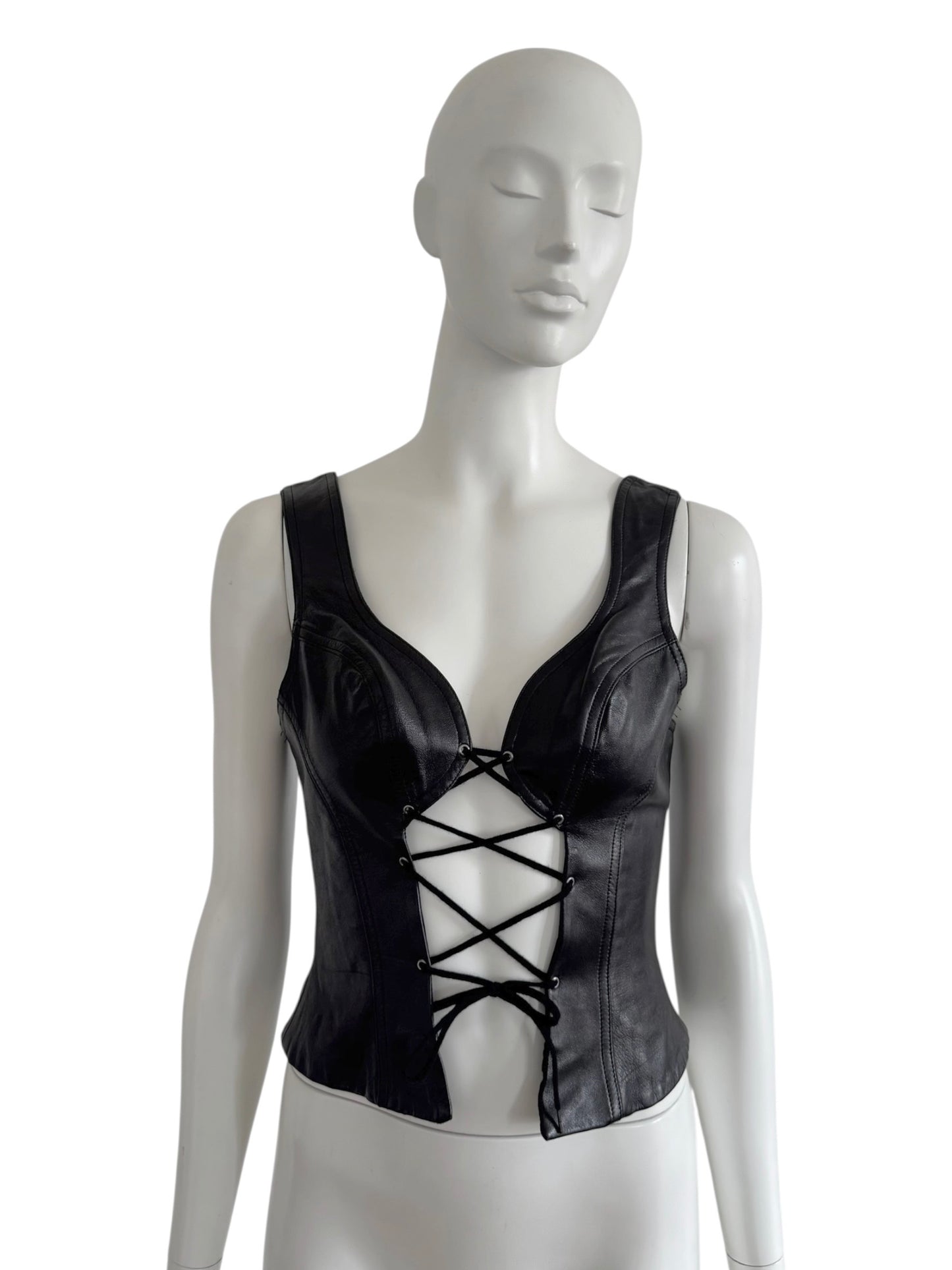Plein Sud leather corset top