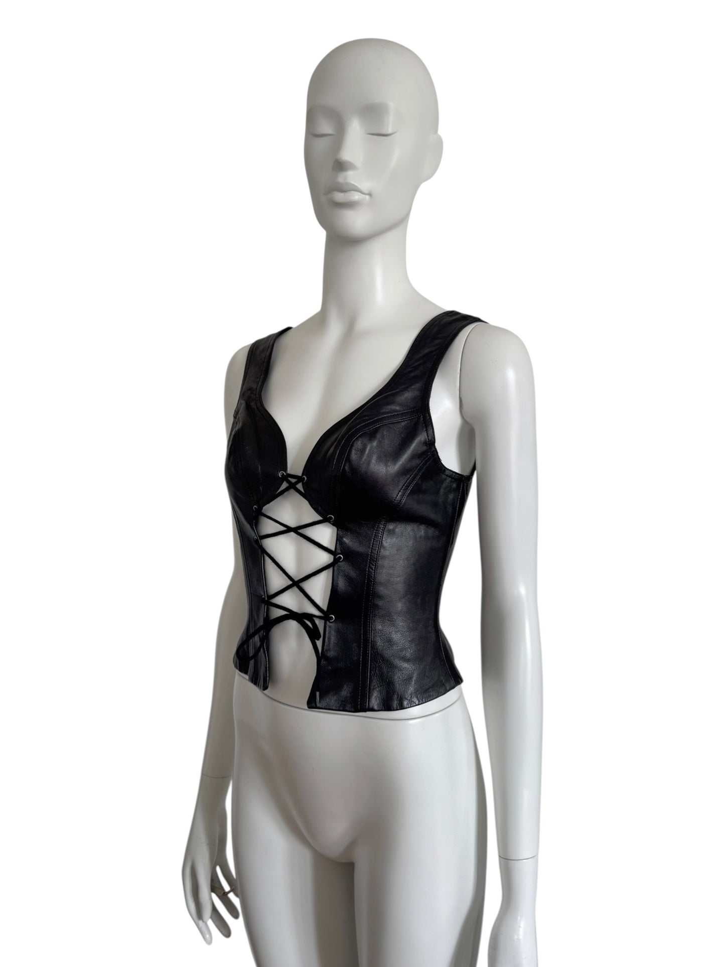 Plein Sud leather corset top