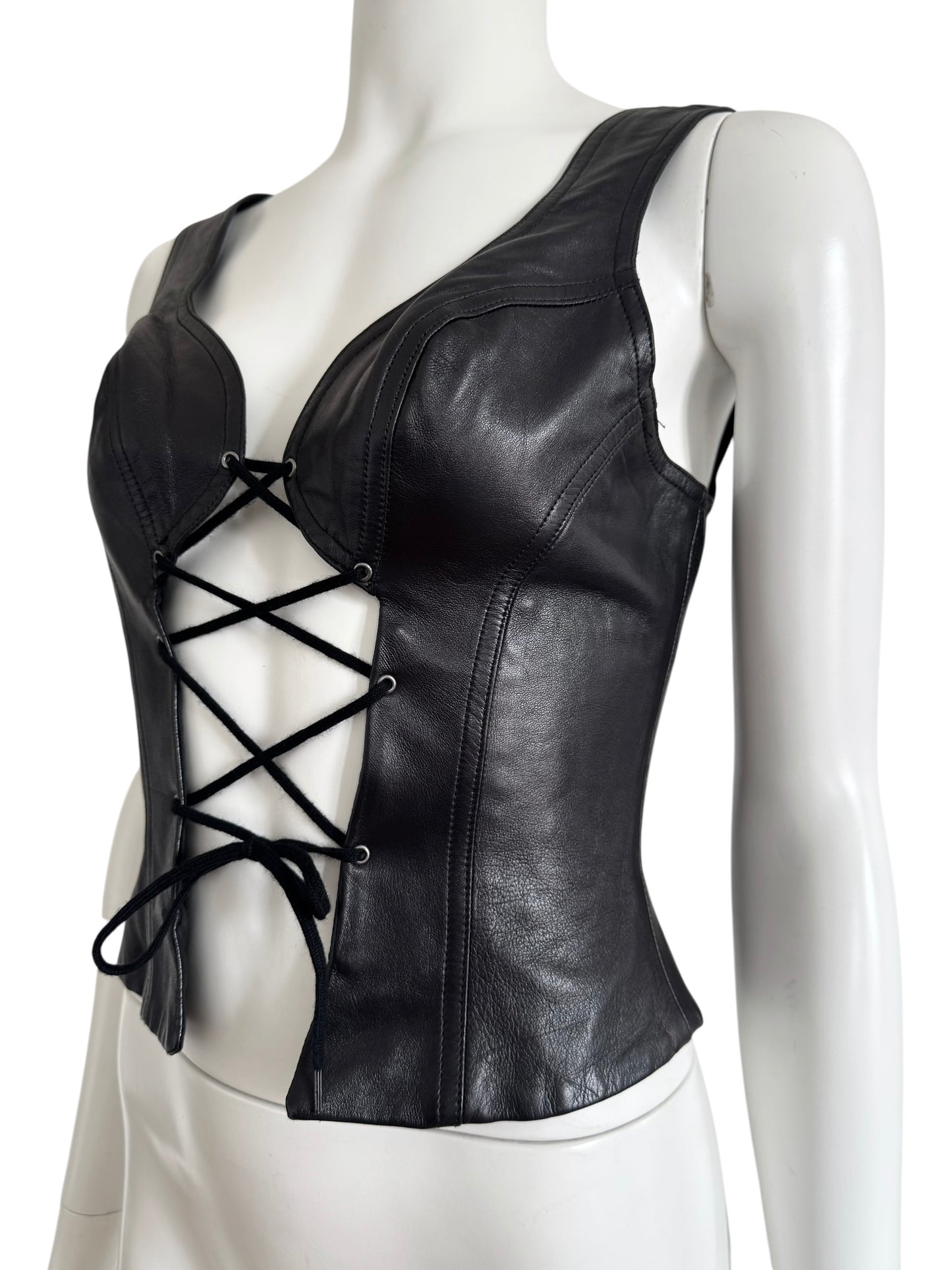 Plein Sud leather corset top